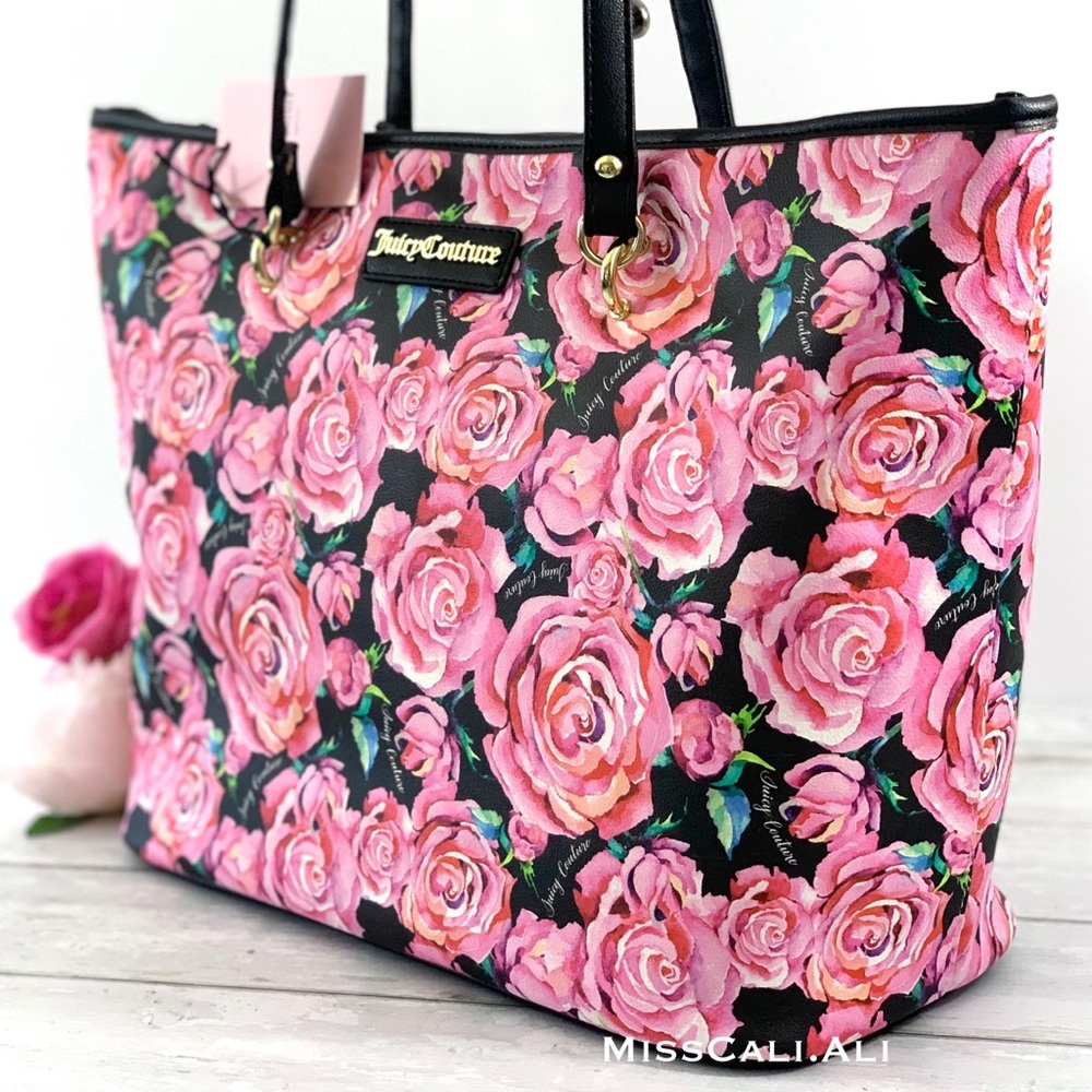 JUICY COUTURE SET 🌹 Floral Rose Tote Bag & Wallet - Picture 5 of 16